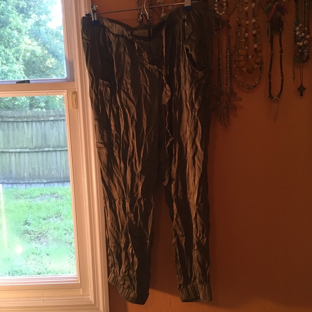 Silk Cargo-style Pants